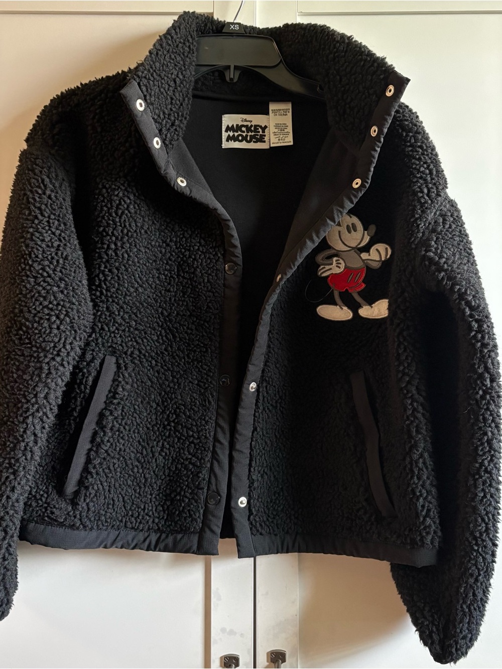 Disney Mickey Mouse Black Sherpa Jacket